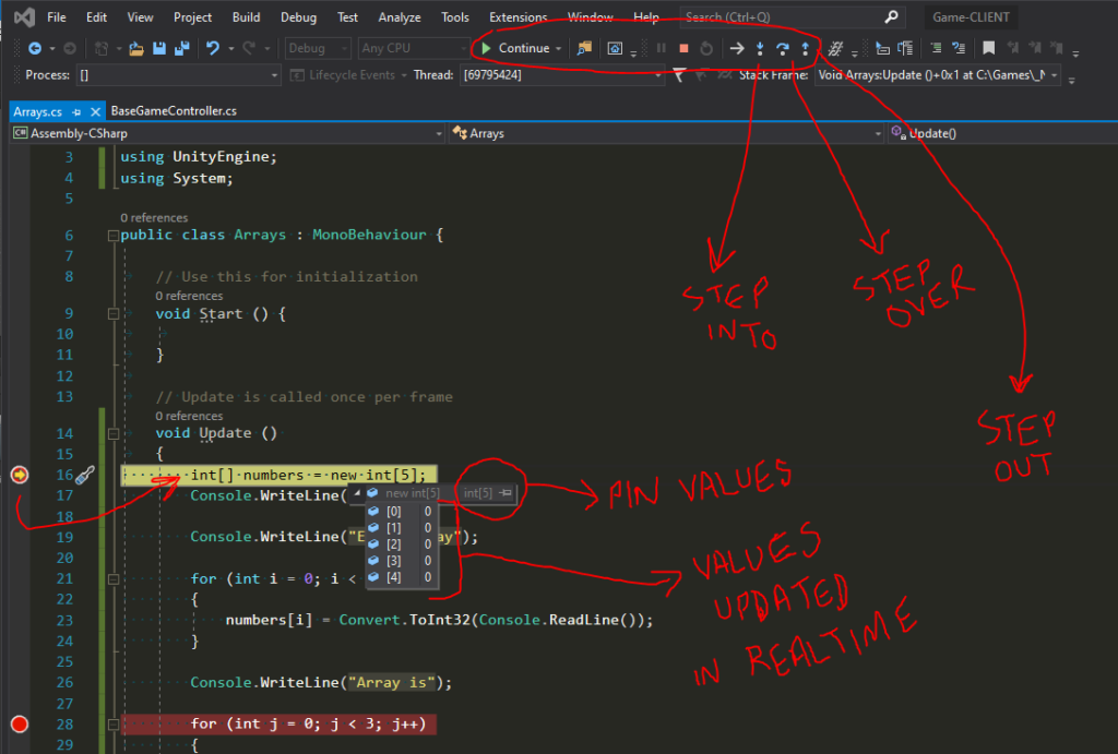 unity visual studio code debugger